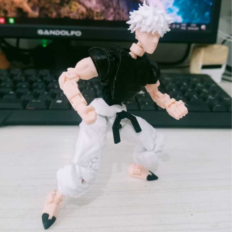 Boneco Satoru Gojo Jujutsu Kaisen Articulado MONTADO– Dummy 13 com Base