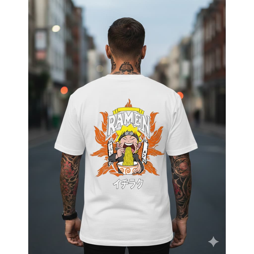 camiseta algodão oversizer masculino estampada  naruto chiraku ramem preta branca rosa caqui