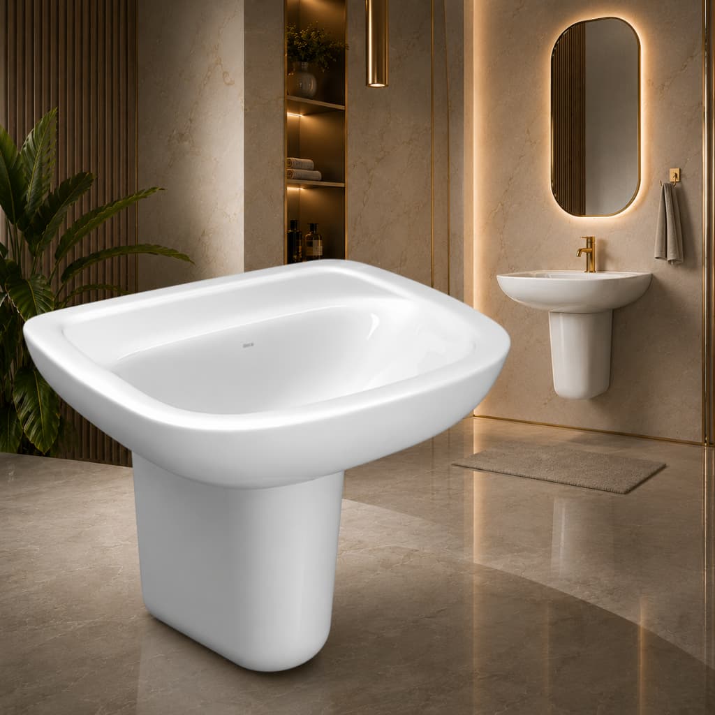 Lavatorio PCD Com Coluna Suspensa Aspen Vougue Plus Deca Branco (45 X 35)