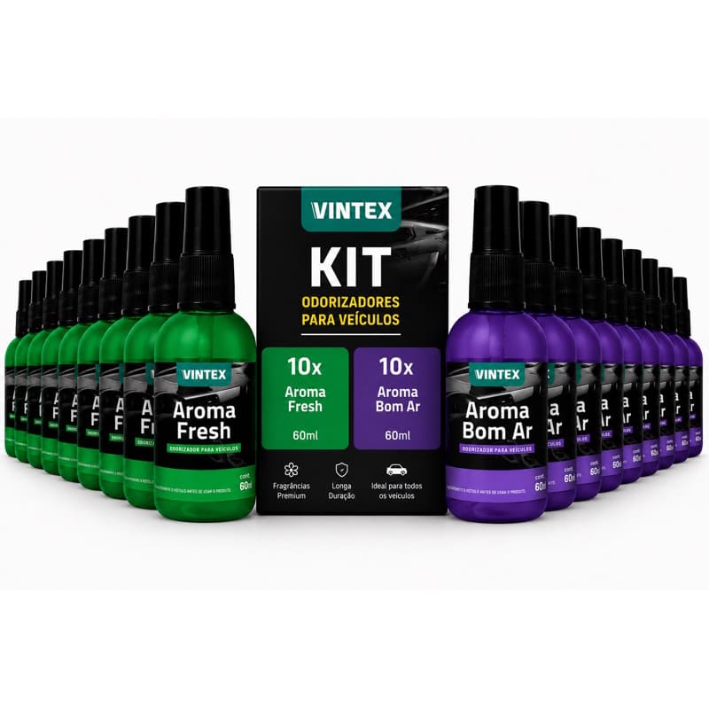 KIT 20 Arominha Cheirinho Vintex Para Carro Spray 60ml A Granel