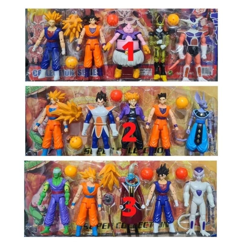 Cartelado Brinquedo Dragon Ballz-New Arrival com 5 bonecos