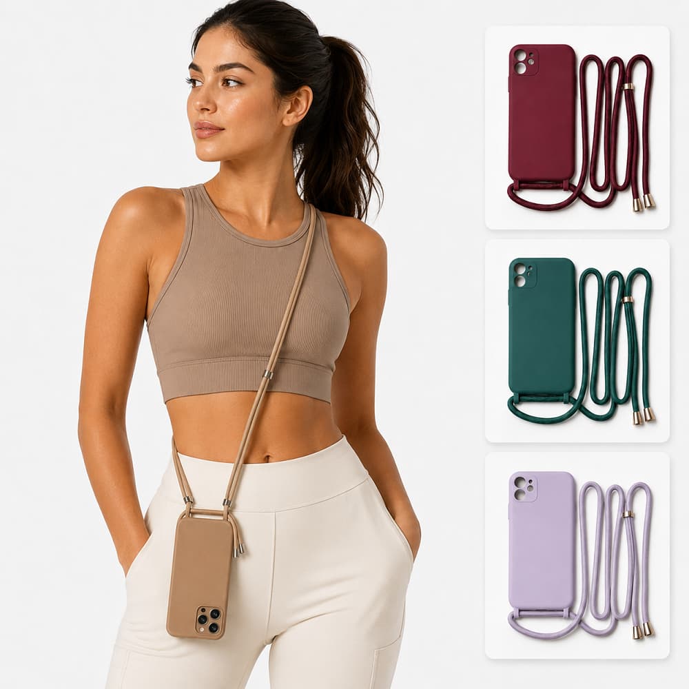 Capa capinha com corda cordinha alça para iPhone 12