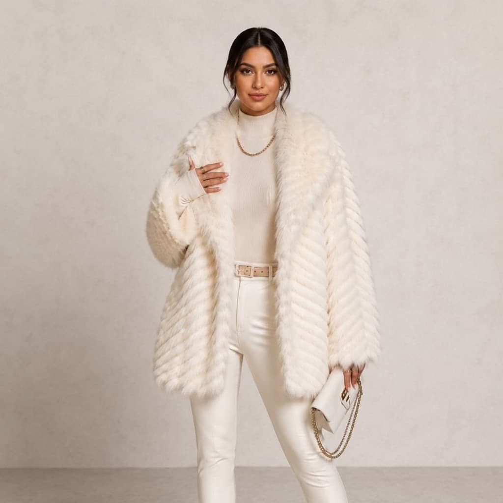 Casaco de Pele Feminino Premium Inverno 2026 | Pelo Sintético Luxo Forrado | Elegante, Quentinho e Atemporal