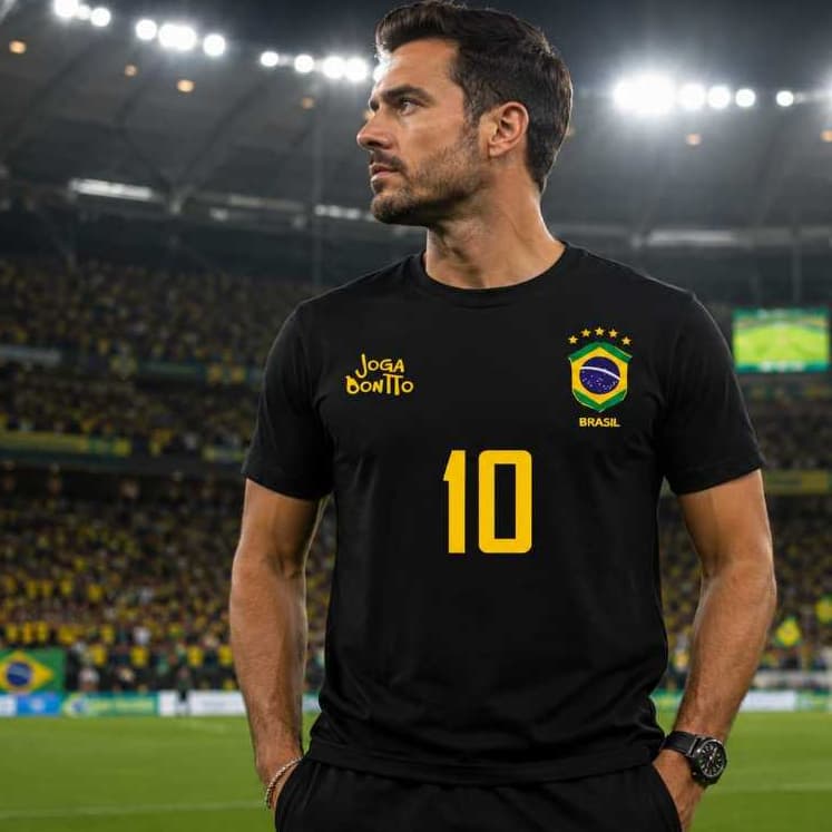 Camiseta Camisa Básica Estampada 100% Algodão Copa Do Mundo Brasil