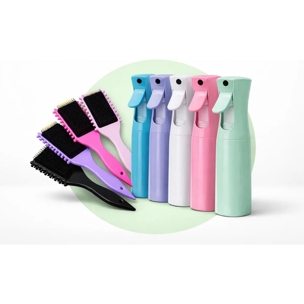 Kit Escova Onda Fitagem Cabelo Ondulado + Frasco Spray Borrifador Pulverizador Puxa e Separa Cachos