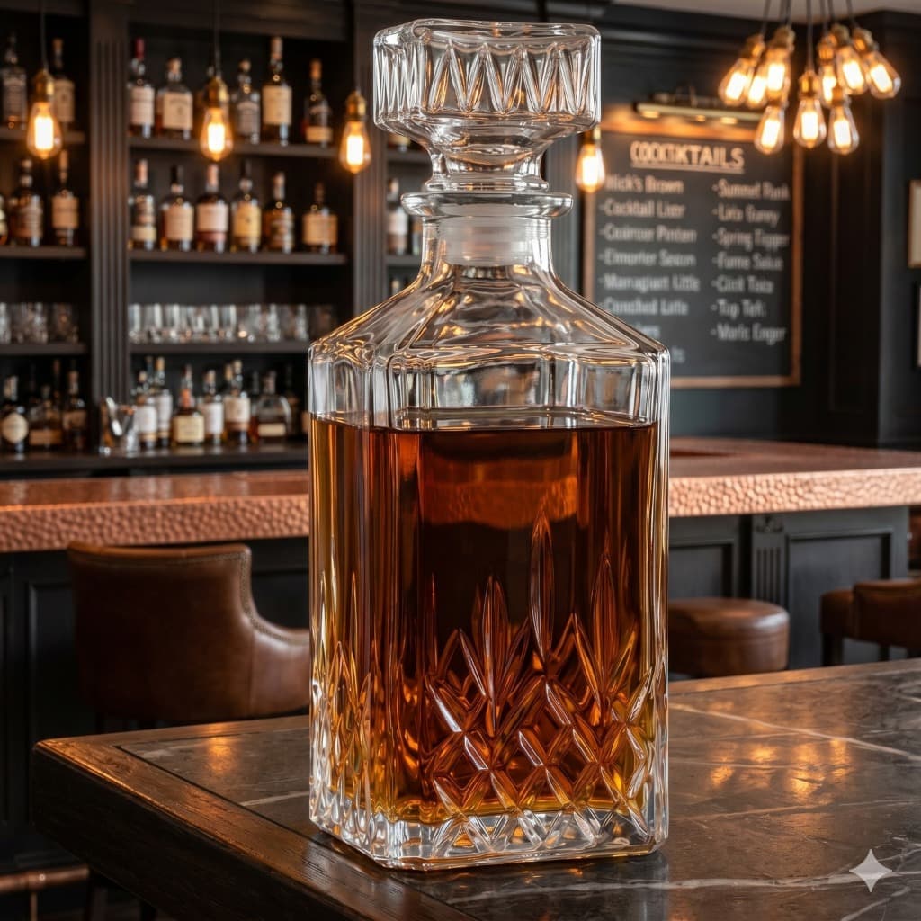 Garrafa Decanter Vidro Bred Whiski 900ml Premium Para Bebidas