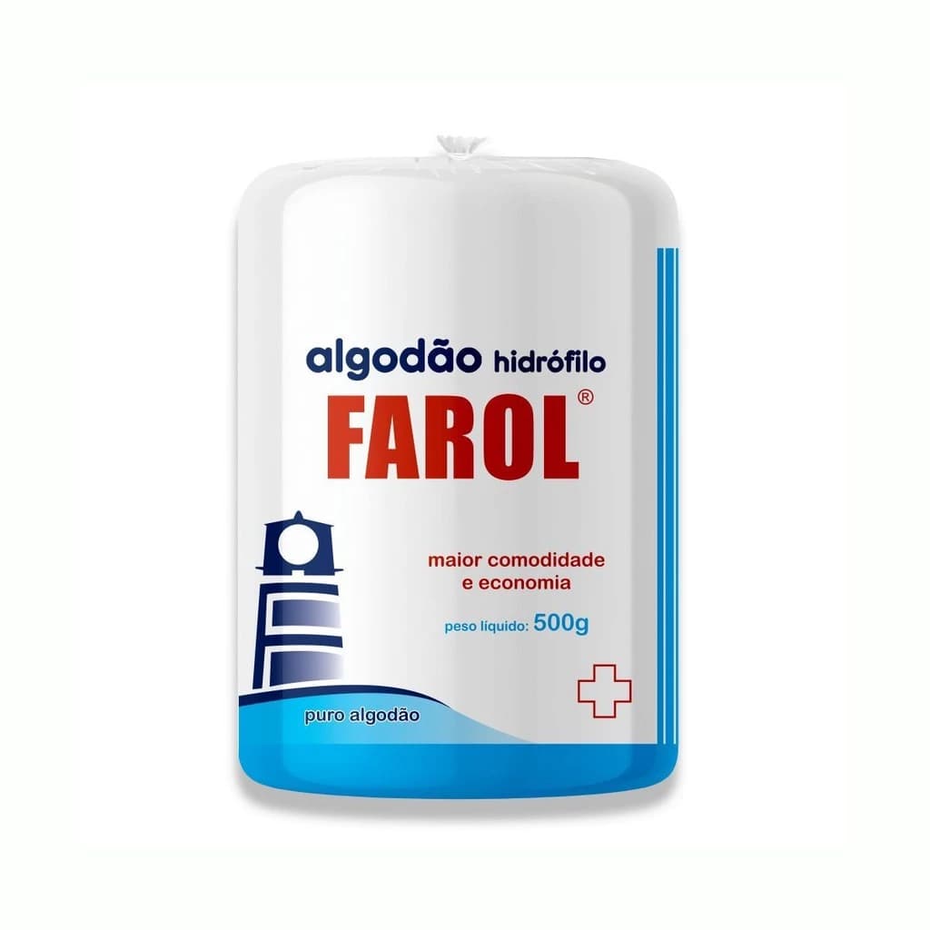 ALGODÃO HIDROFILO FAROL ROLO 500G
