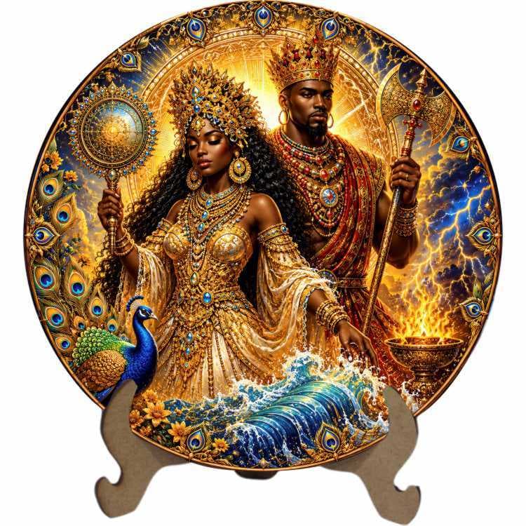 Mandala Oxum e Xangô - Arte Estilo Vitral
