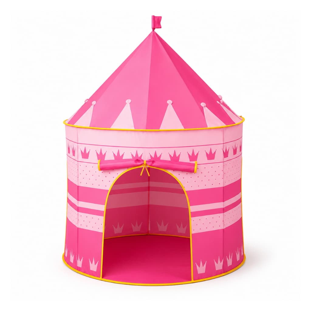 Barraca Tenda Infantil Castelo Rosa - Cabana Para Menina Dobrável Resistente e Com Janelas Para Ventilação