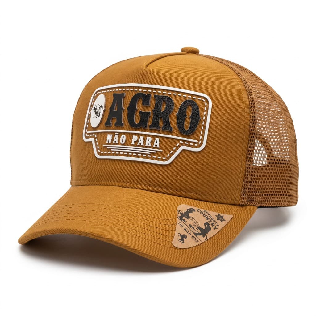 Boné Country Trucker Aba Curva Agro Não Para Unissex Tela Respirável Ajustável Cowboy Rodeio