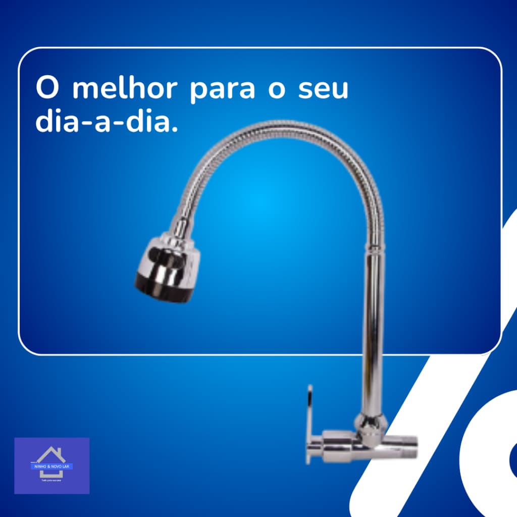Torneira Gourmet de Parede com Ducha Flexível Inox para Cozinha