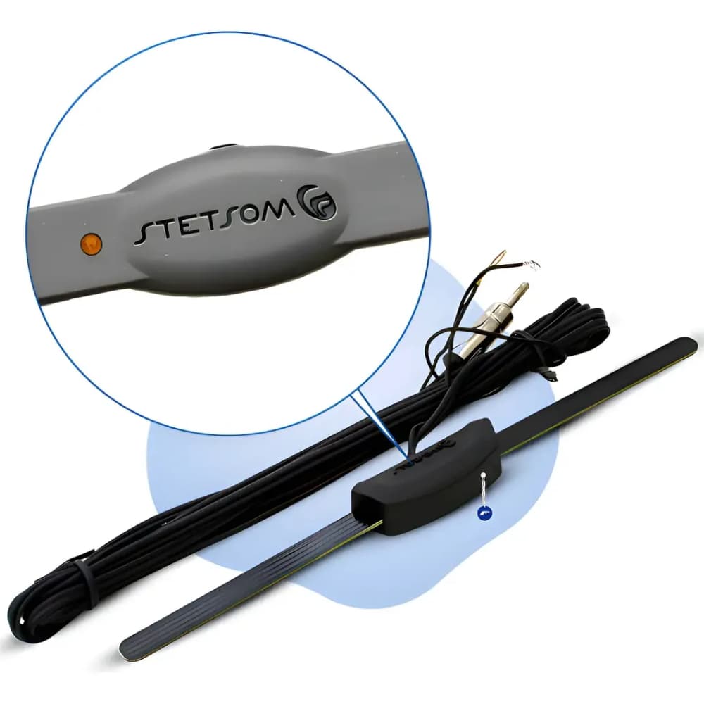 Antena Interna automotiva Radio Am Fm veicular Amplificada Para-brisa Para Carro Universal Stetsom