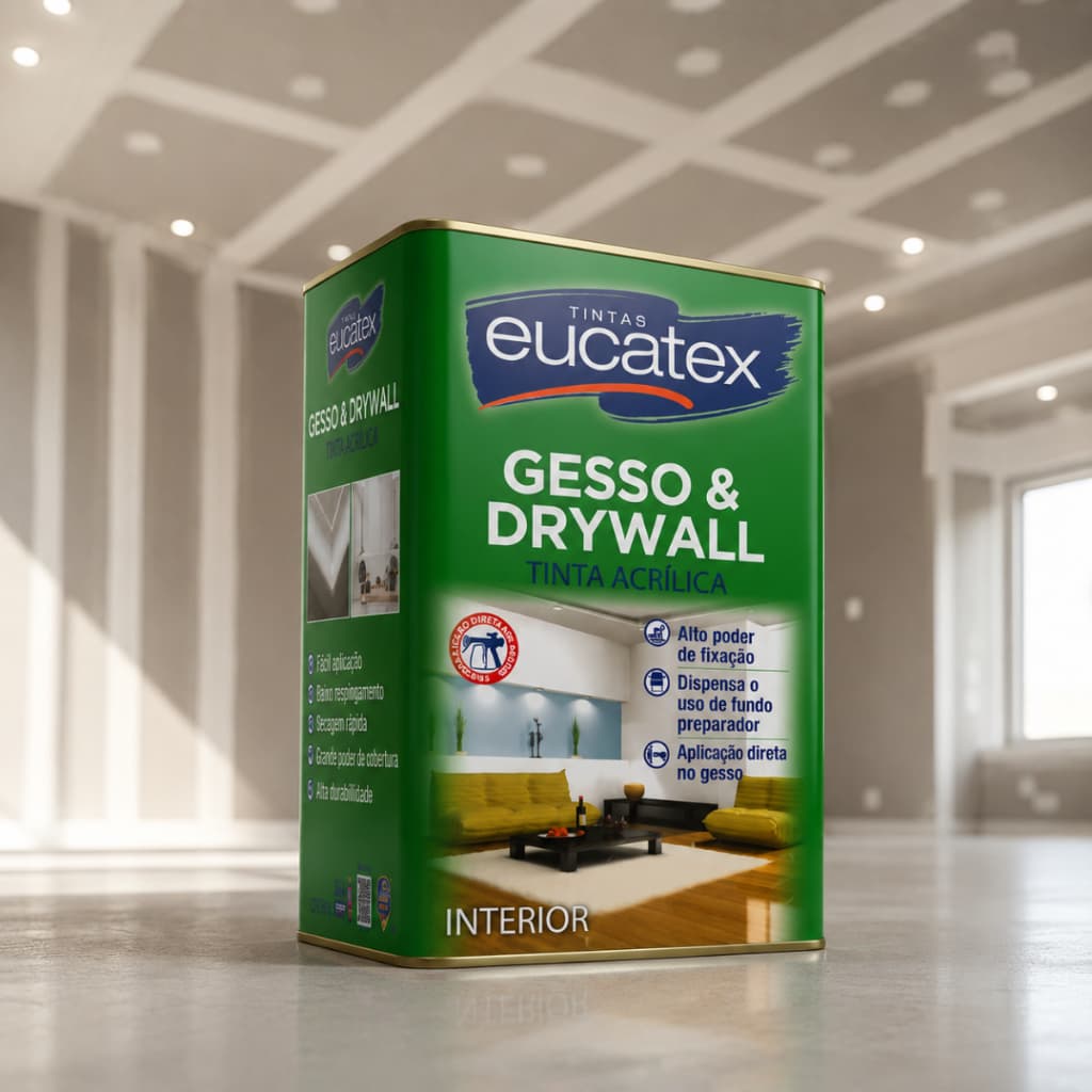 Tinta Anti Mofo Branca 18L Paredes Drywall Gessos Tetos Eucatex 18 Litros Interno Seca Rápido