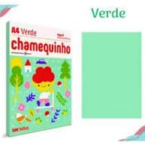 Papel Sulfite A4 Verde Chamequinho 75g 100 Folhas