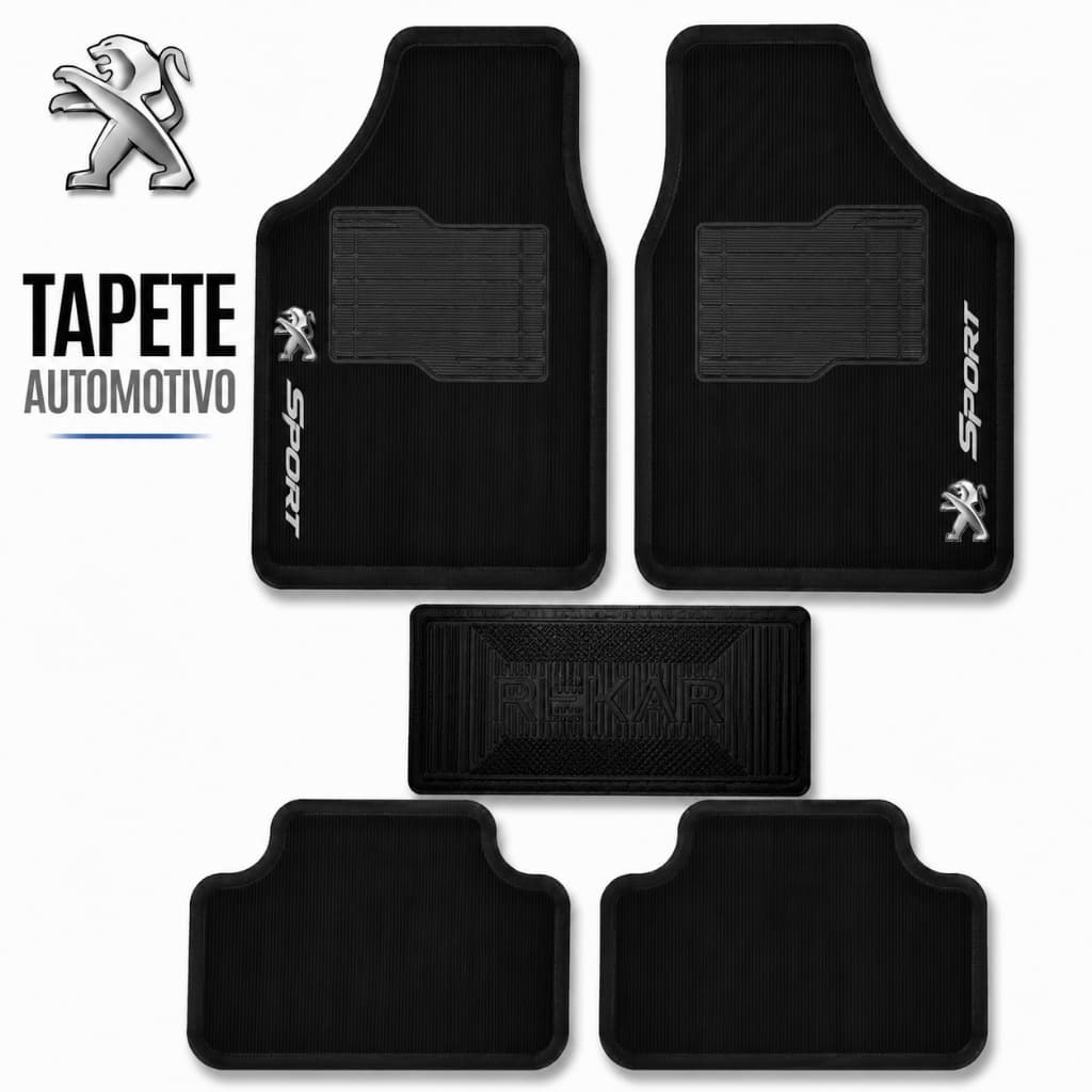 Tapete Automotivo Peugeot 5 Peças Todos os Modelos Universal