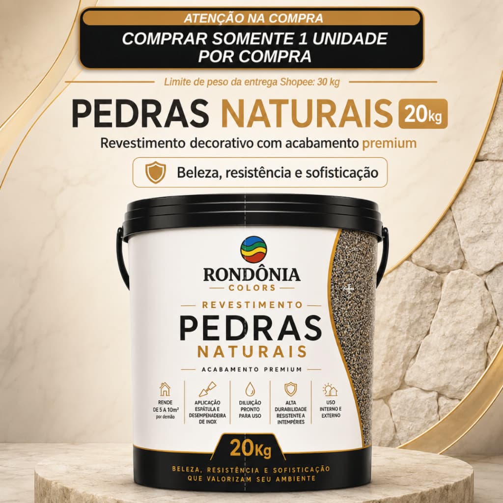 Revestimento Pedras Naturais 20kg Texturizado Parede Fachada Ambiente Sofisticado Premium Fácil