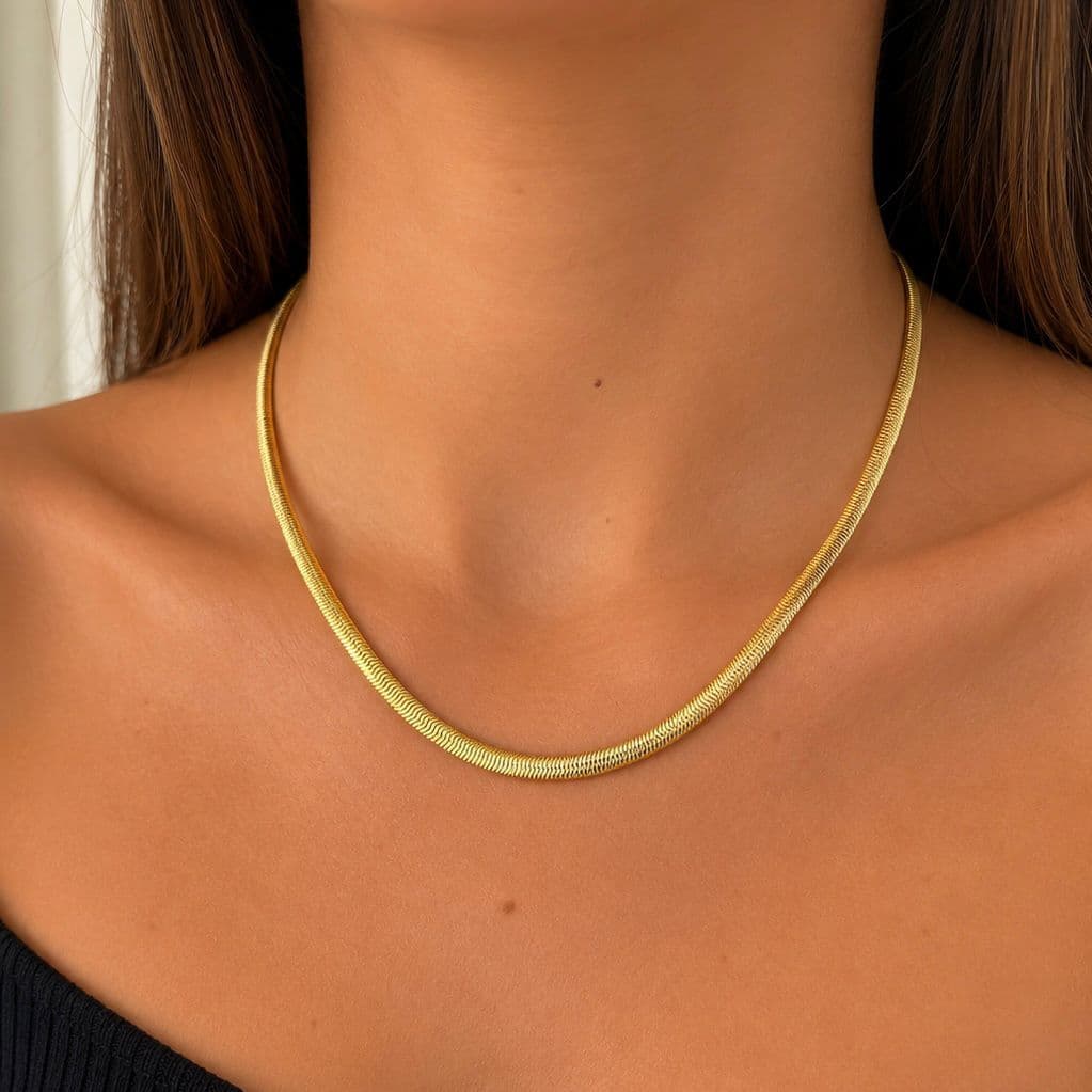Gargantilha Choker Grossa Rabo De Rato Malha Banhado A Ouro 18k