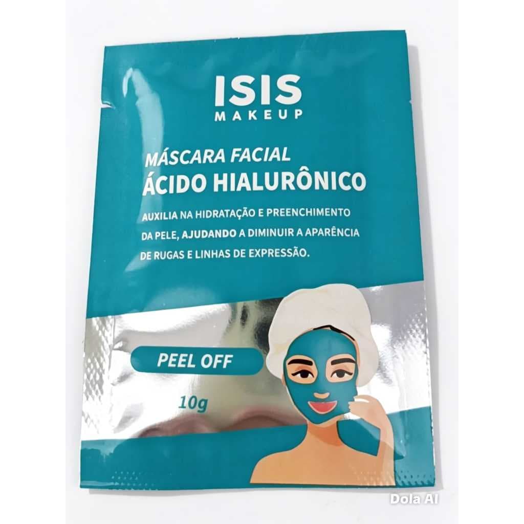 Máscara Facial de Ácido Hialurônico da marca ISIS Makeup, um produto (descascável), com 10g de conteúdo