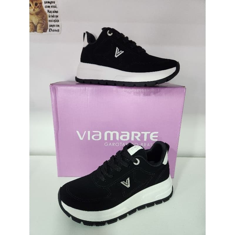 Tênis via marte casual nobuck sintético preto 242013