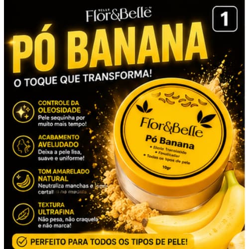 Pó Banana Flor Belle Seu Rosto Lindo Sua Maquiagem Com Toque Profissional Envio Imediato