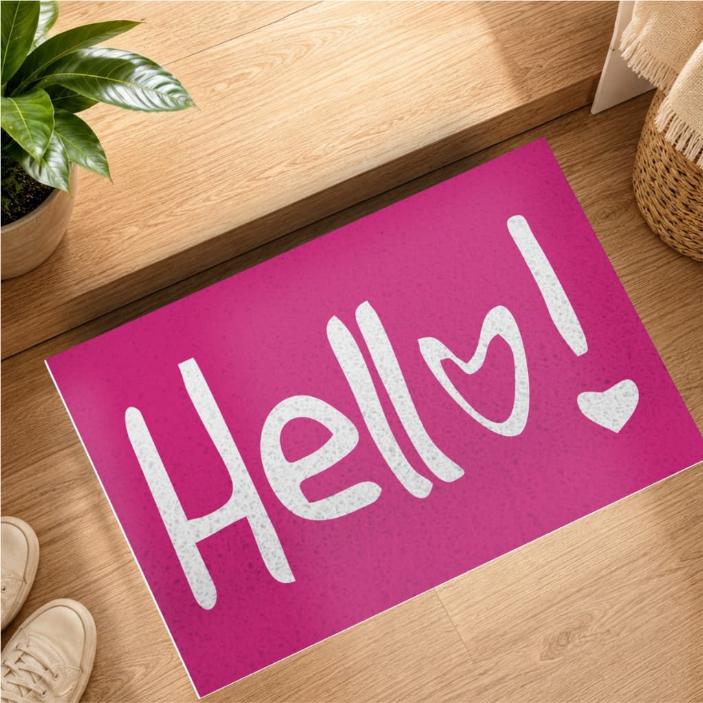Tapete Capacho Hello Pink  - CA 010241