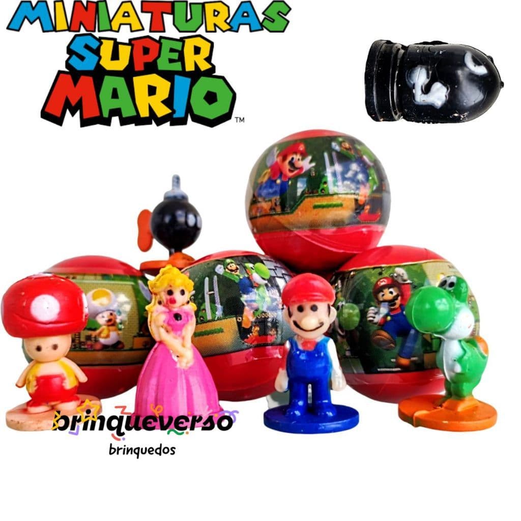 10/40 UN Miniatura Super Mario Bros. Ideal para lembrancinha, Kit Festa, Prenda, Brinde Surpresa
