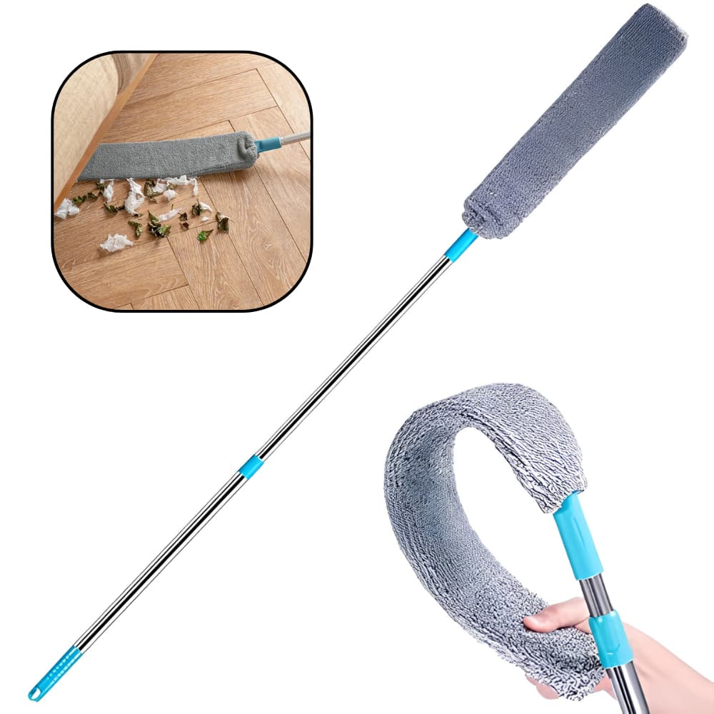 Espanador Flexível Retrátil 120 cm Limpeza De Vãos e Cantos com Cabo Longo Mop Limpa Poeira Lugares Altos e Estreitos