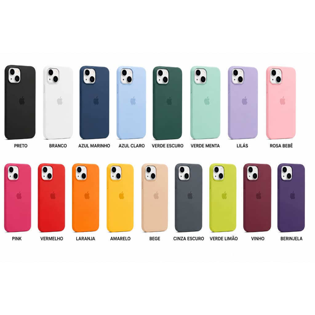 Capa Silicone Premium para iPhone 8 Plus X XR XS XS Max 11 11 Pro Max
