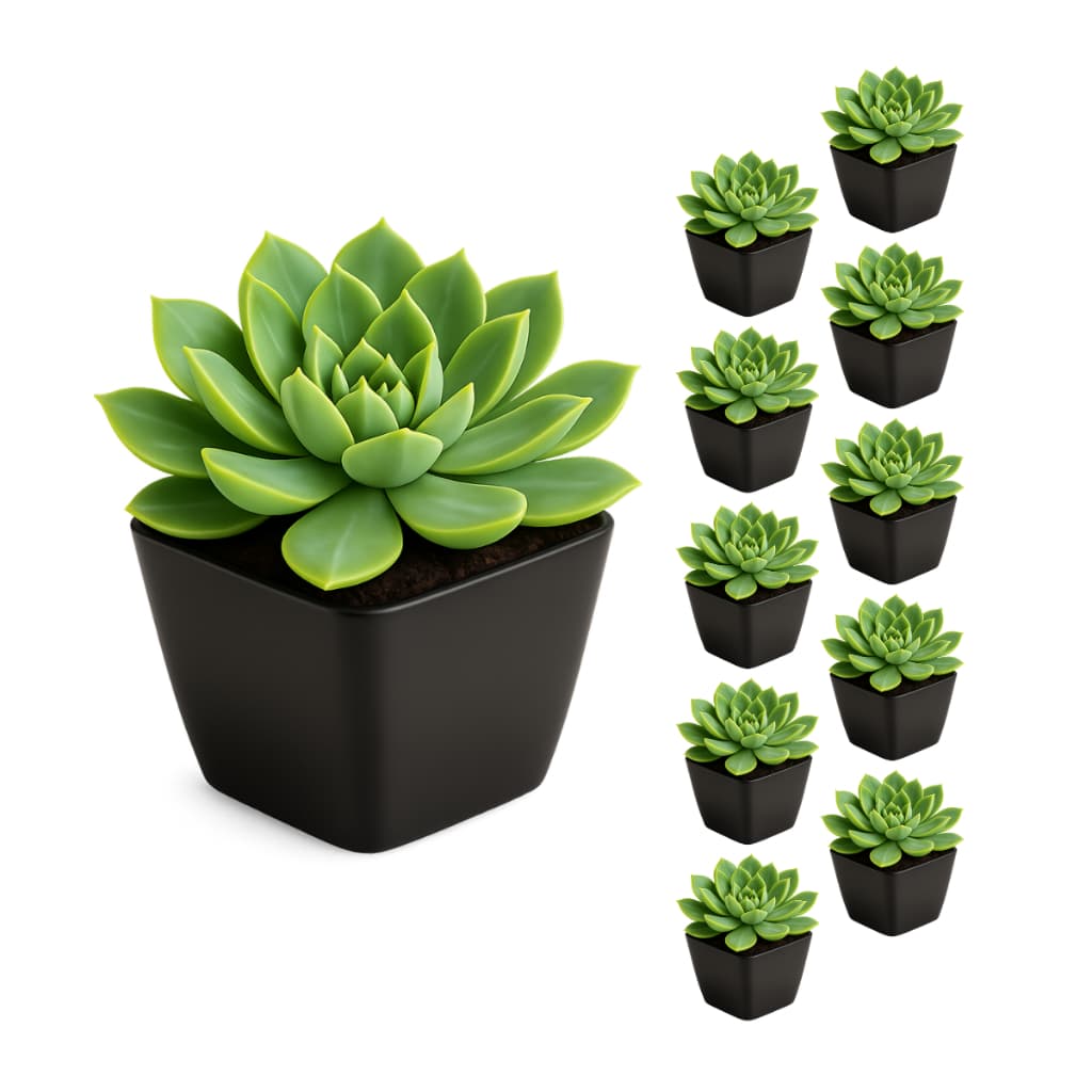 Kit 10 Vaso Quadrado Preto 750ml Plastico para Plantas Flores Suculentas Decoracao