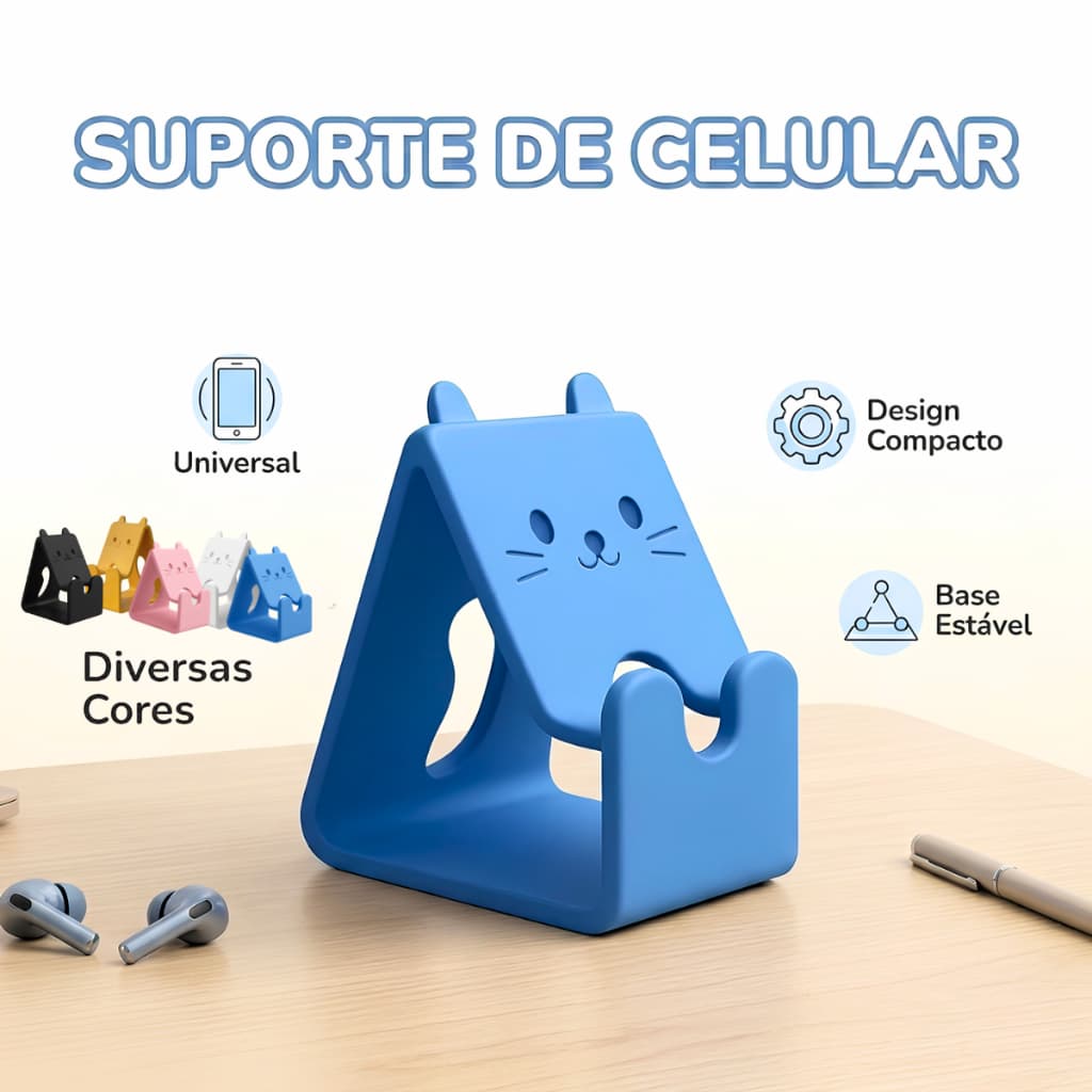 Suporte de Celular e Tablet para Mesa – Design Moderno, Sofisticado e Decorativo