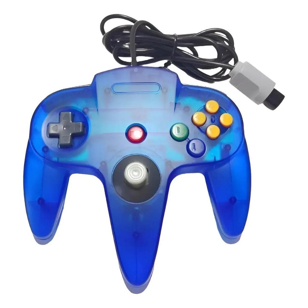 Controle Compatível Com Nintendo 64 N64 Azul Joystick