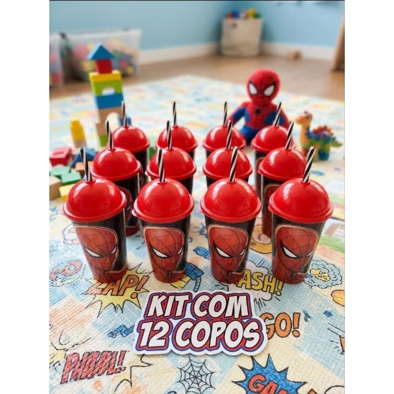 kit 10 copos homem aranha menino lembrancinha aniversário infantil revenda
