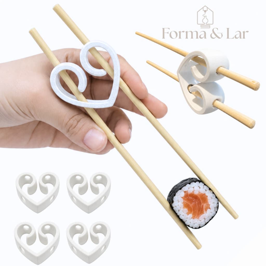 Adaptador Suporte Hashi japonês Hashi Sushi Clip Auxiliar Iniciantes Coração Kit 4 Peça Restaurantes