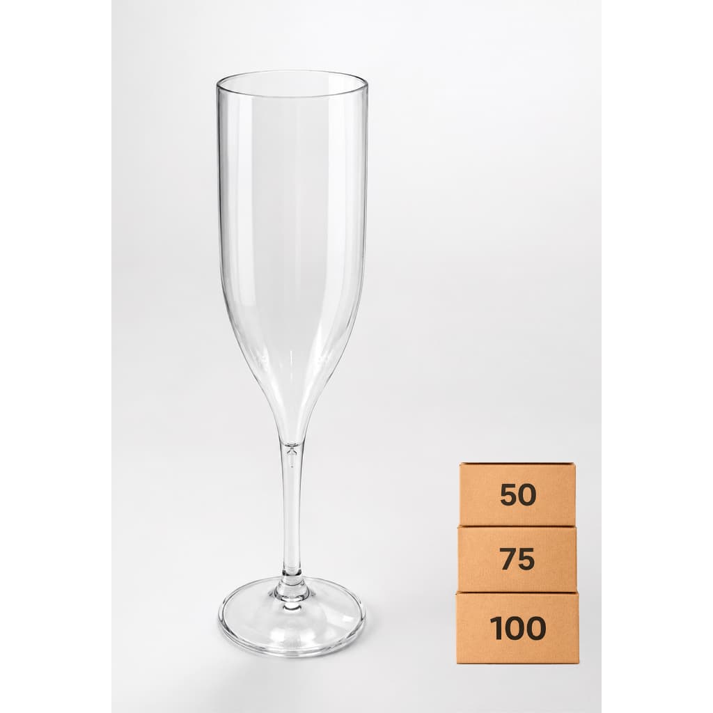 Taça de Espumante Champanhe 220ml Acrílica Transparente Cristal Sem Personalização