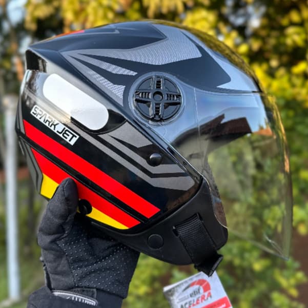 CAPACETE ABERTO EBF SPARK JET PAISES COPA ALEMANHA BRILHO BANDEIRA + CHAVEIRO BLADE OPEN ORIGINAL