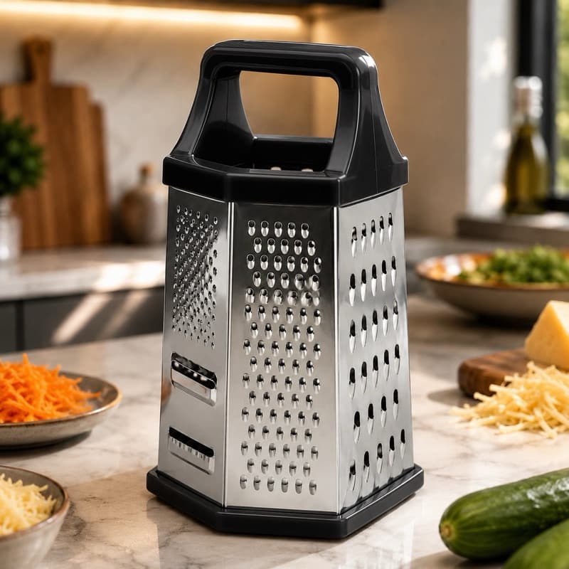Ralador 6 Faces Aço Inox Multifuncional Profissional Cozinha Premium