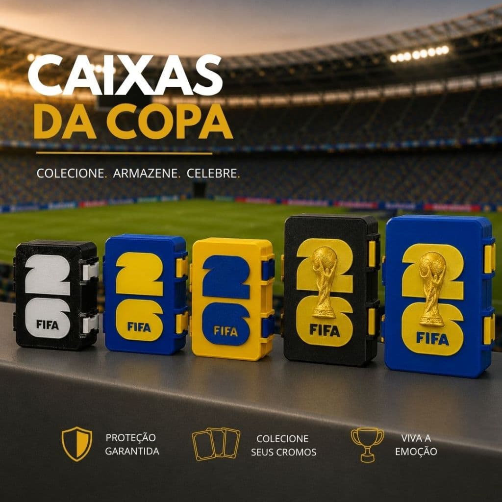 Caixa Organizadora para Porta Figurinhas Copa 2026 | Porta Figurinha e Coleção Álbum da Copa