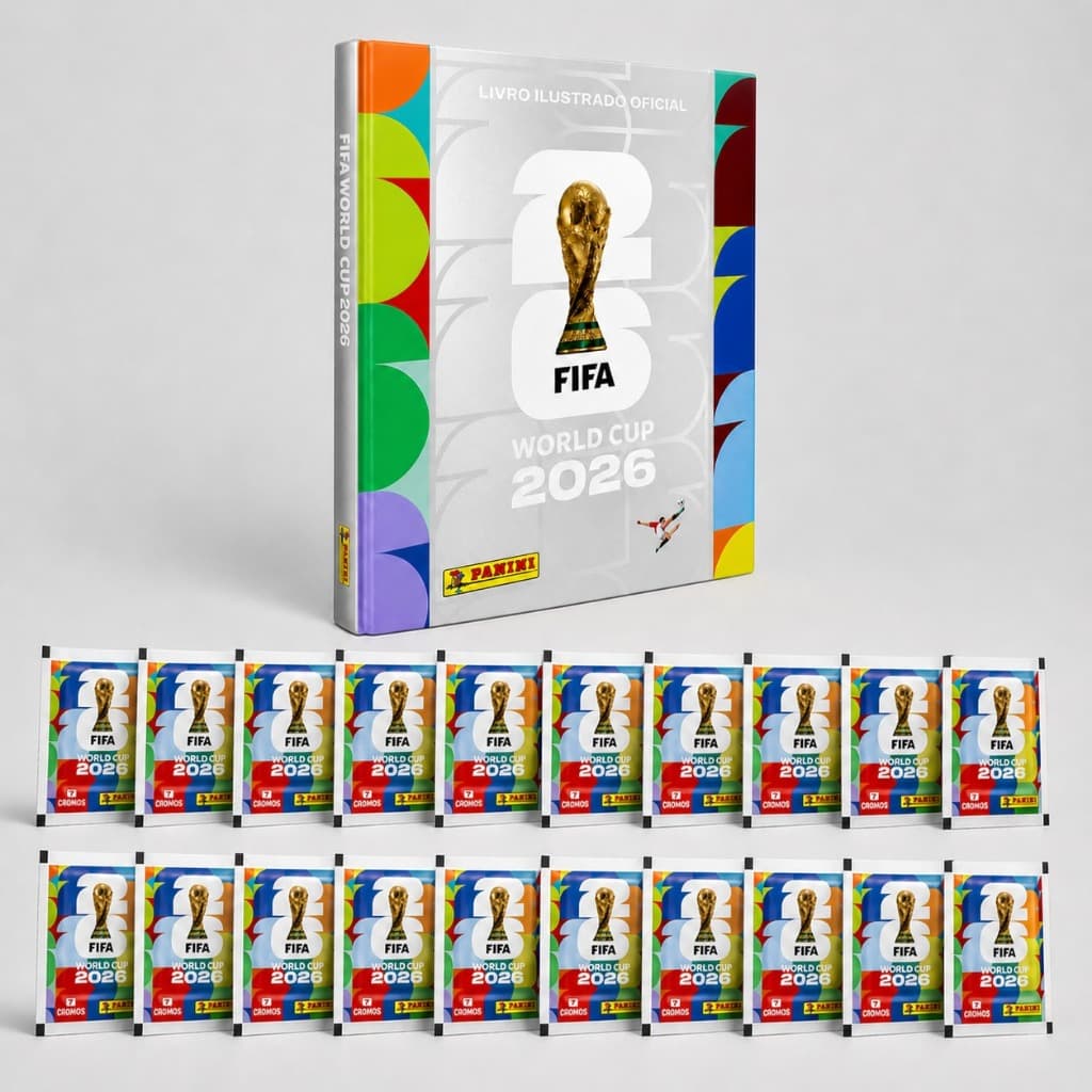 140 Figurinhas + Álbum Capa Dura Prata Copa do Mundo 2026