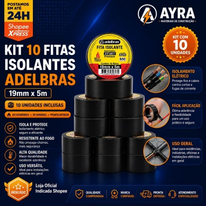 FITA ISOLANTE - 05m (19x5m) - ADELBRAS