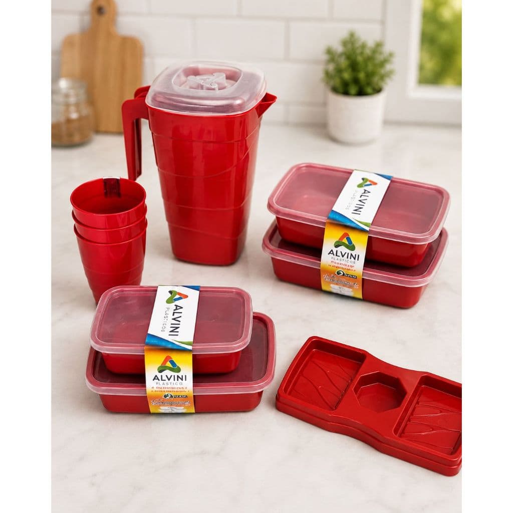 Kit Organizador Cozinha Completo com Potes Tampa Jarra e Porta Detergente