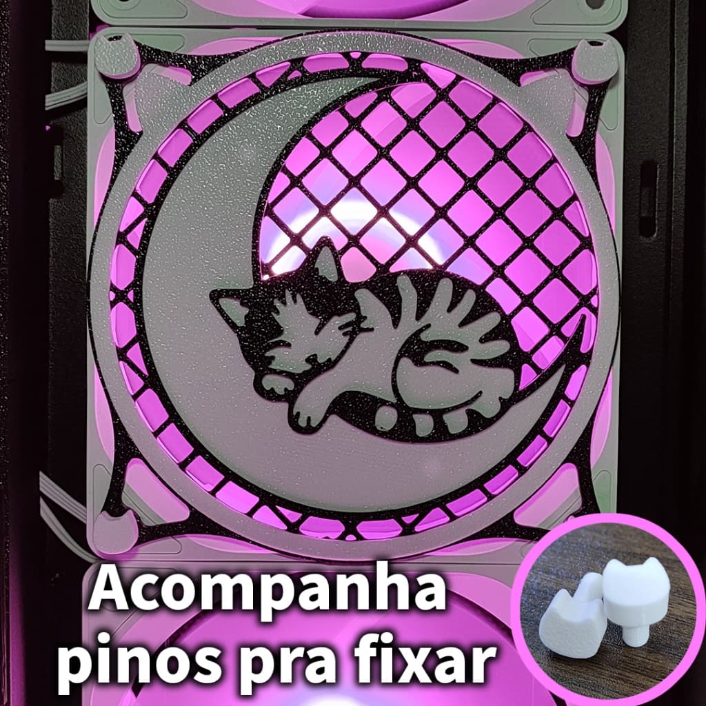 Grade para fan de Gatinho 120mm fan grill cooler gato Pc gamer setup