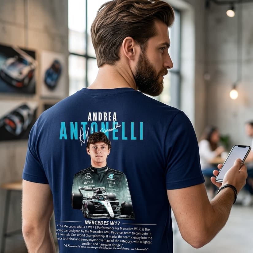 Camiseta Andrea Kimi Antonelli #12 F1 Formula 1 Automobilismo Corrida Extampa Exclusiva Algodão Premium