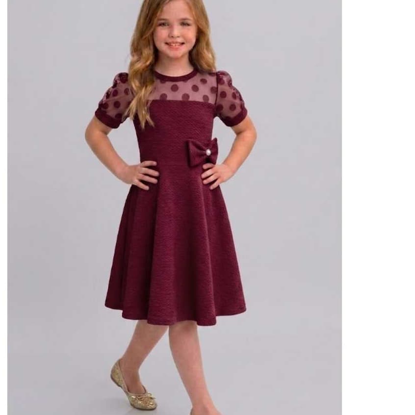Vestido Infantil  Menina Rodado Festa Evangélico Com Tule Luxo Gode Casual Entrega Eapida