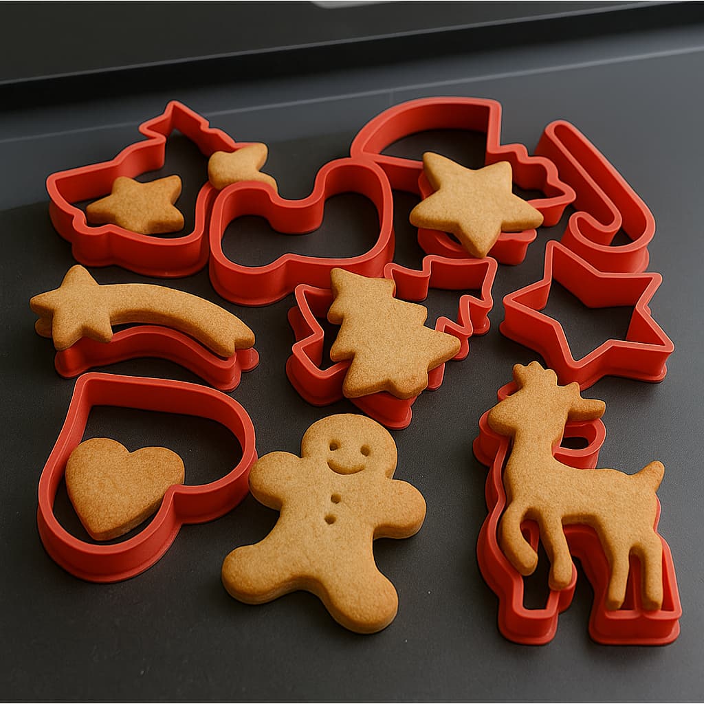 kit com 10 forminhas de biscoitos natalinos - Natal