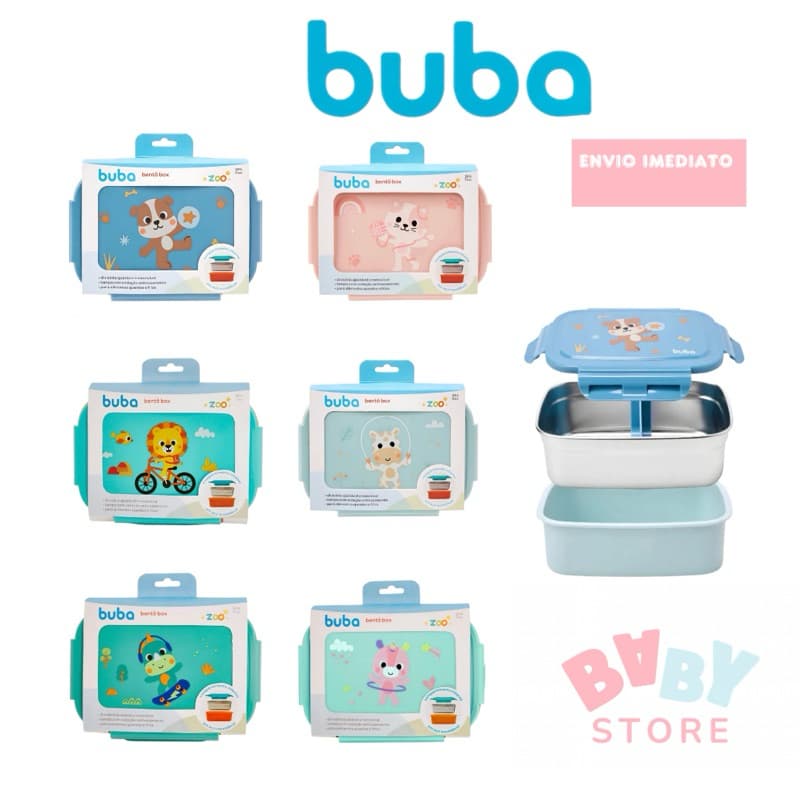 Bento Box Marmita Lancheira Infantil Buba Aço Inox Com Divisória Removível