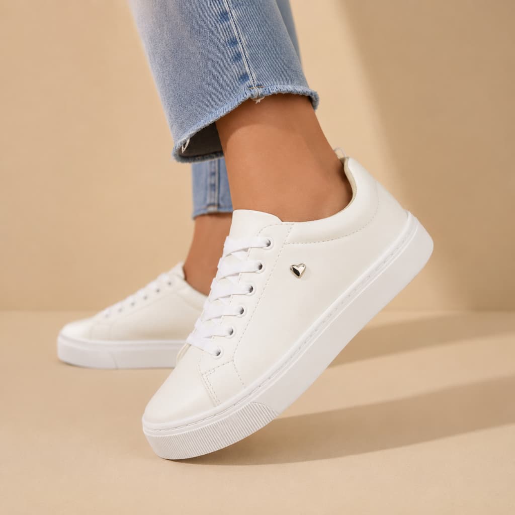Tênis Branco Feminino Preto Sapatênis Casual Leve Confortável Moda Trabalho Lazer Antiderrapante Macio Elegante Dia Dia