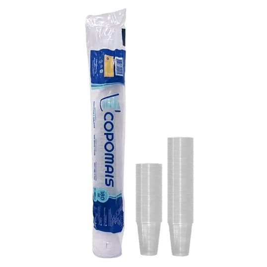 Copo Descartável 180ml Transparente p/Água Refrigerante Suco 100, 200, 300, 400 ou 500un