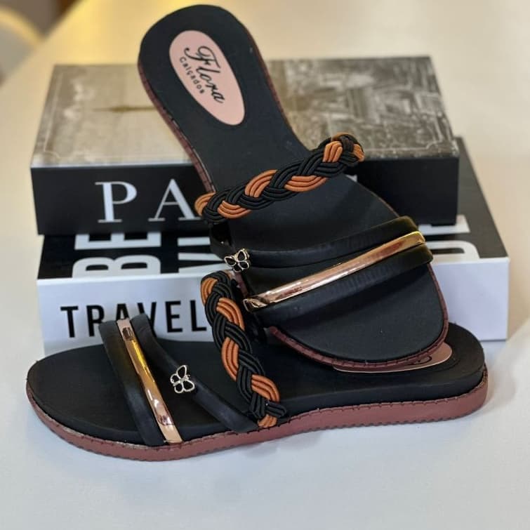 Sandália Rasteirinha Feminina Borboleta Confortável Moda Verão Promoção