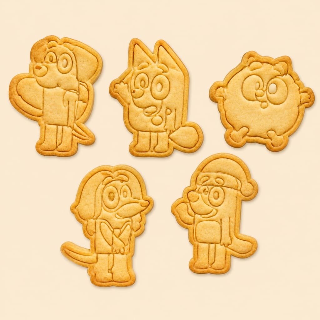 Cortador de biscoito turma do Bluey - Kit com 5 | Massa de modelar | Biscuit