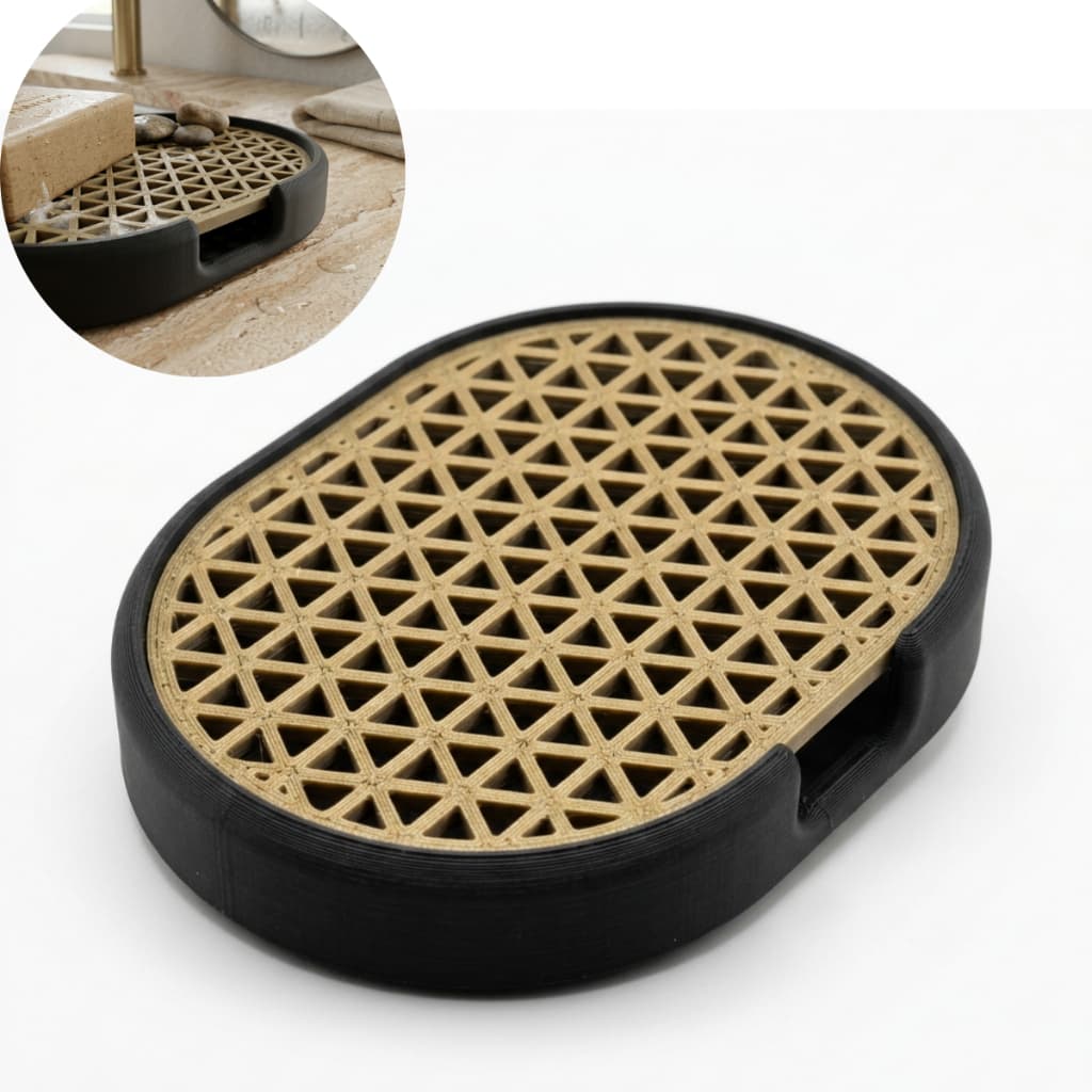 Saboneteira Oval PLA Grade Removível  Porta Sabonete Drenante Banheiro Lavabo